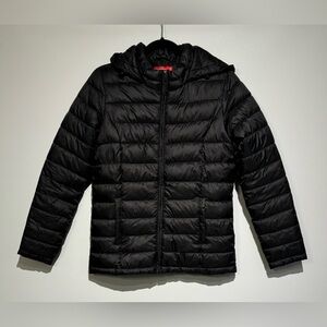 Tissaia Black Hooded Puffer Coat Jacket - 42 EU